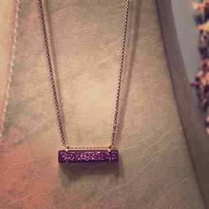 Kendra Scott purple Leanor rose gold necklace